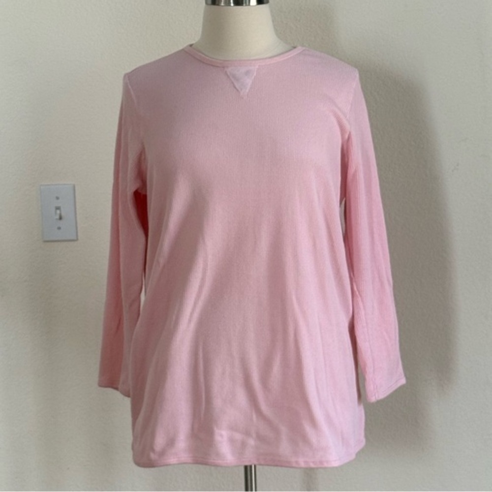 Woman Within Soft Pink Waffle Knit Top size 2X (26/28)